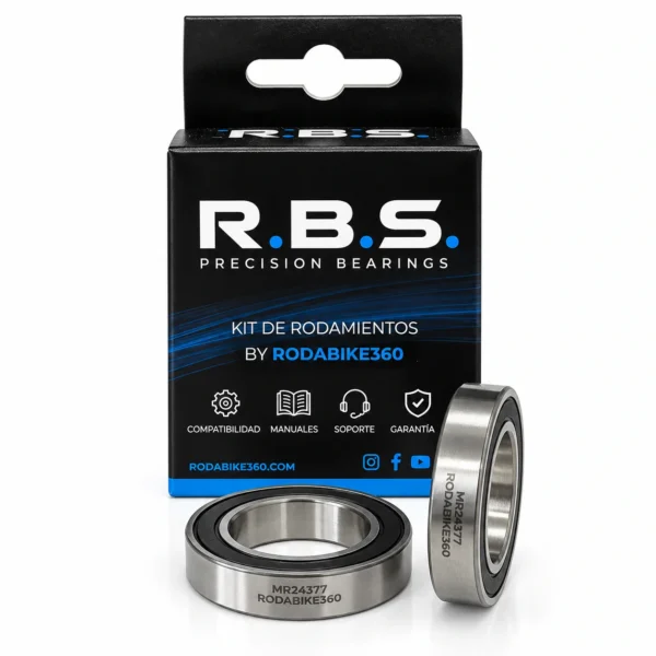 Kit rodamientos eje pedalier BB90 MR2437-2RS 24×37×7 mm Chrome Steel Rodabike360