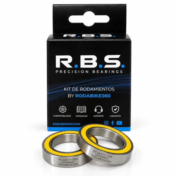 Kit rodamientos eje pedalier BB90 MR2437-2RS 24×37×7 mm Híbrido Cerámico Rodabike360